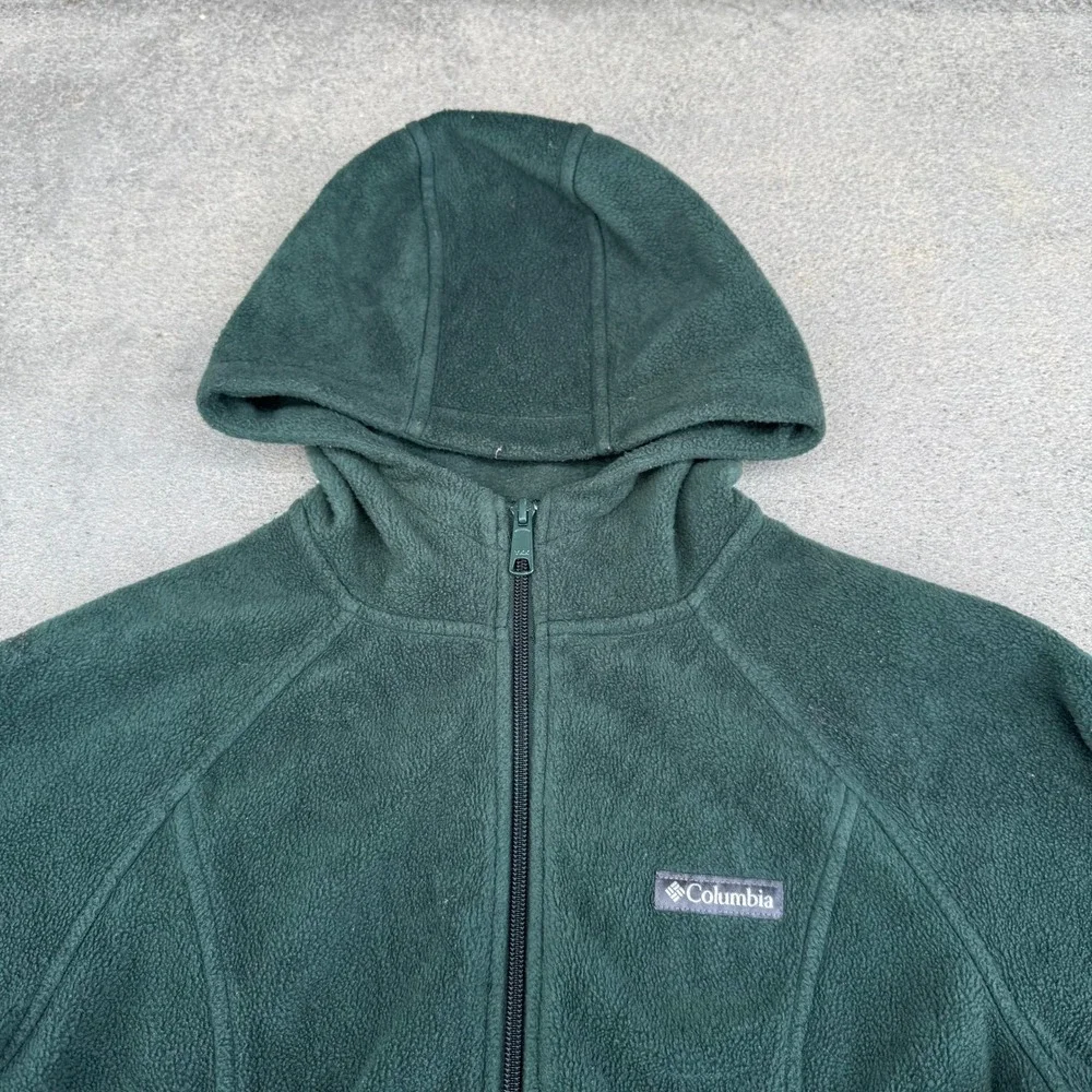 Columbia‎ Womens Forest Green Full Zip Fleece Hoodie Jacket XL0889 Small